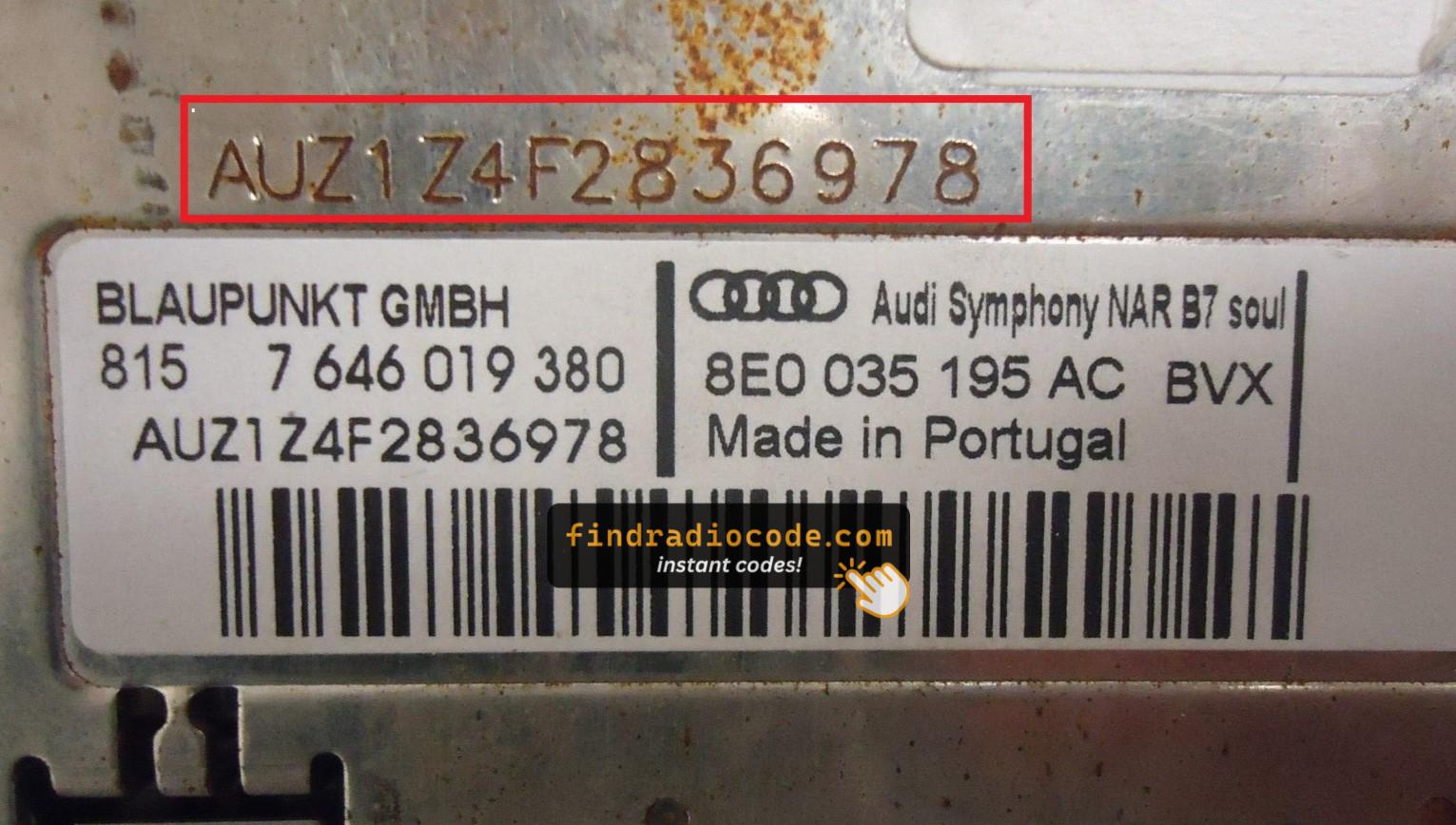 VAG Symphony serial label